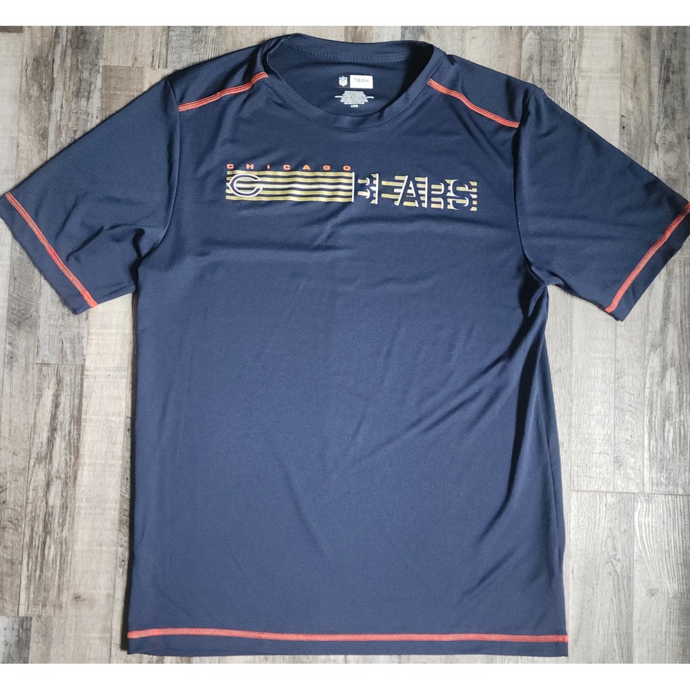 NFL Team Apparel Chicago Bears T-Shirt Men L Navy Performance Activewear